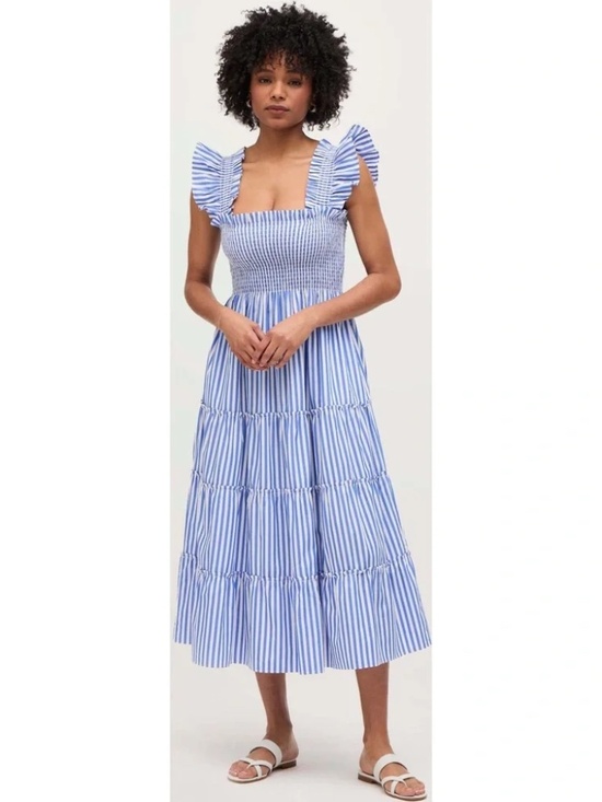 Hill House Dresses & Skirts - Hill House Sleeveless Midi Ellie Nap Dress in Blue & White Stripe - XS